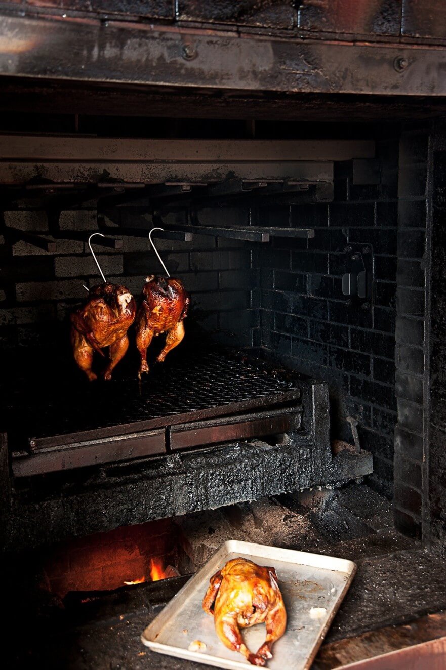 Smoker with chicken