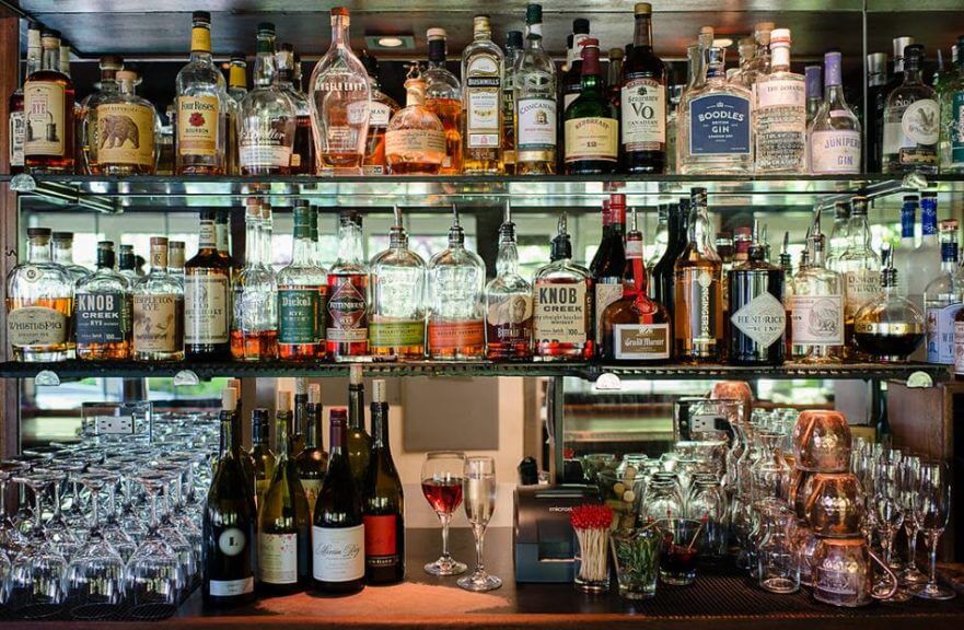 fully stocked bar