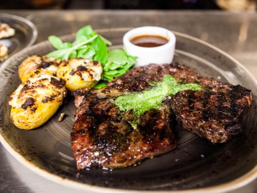 beautifully plated steak